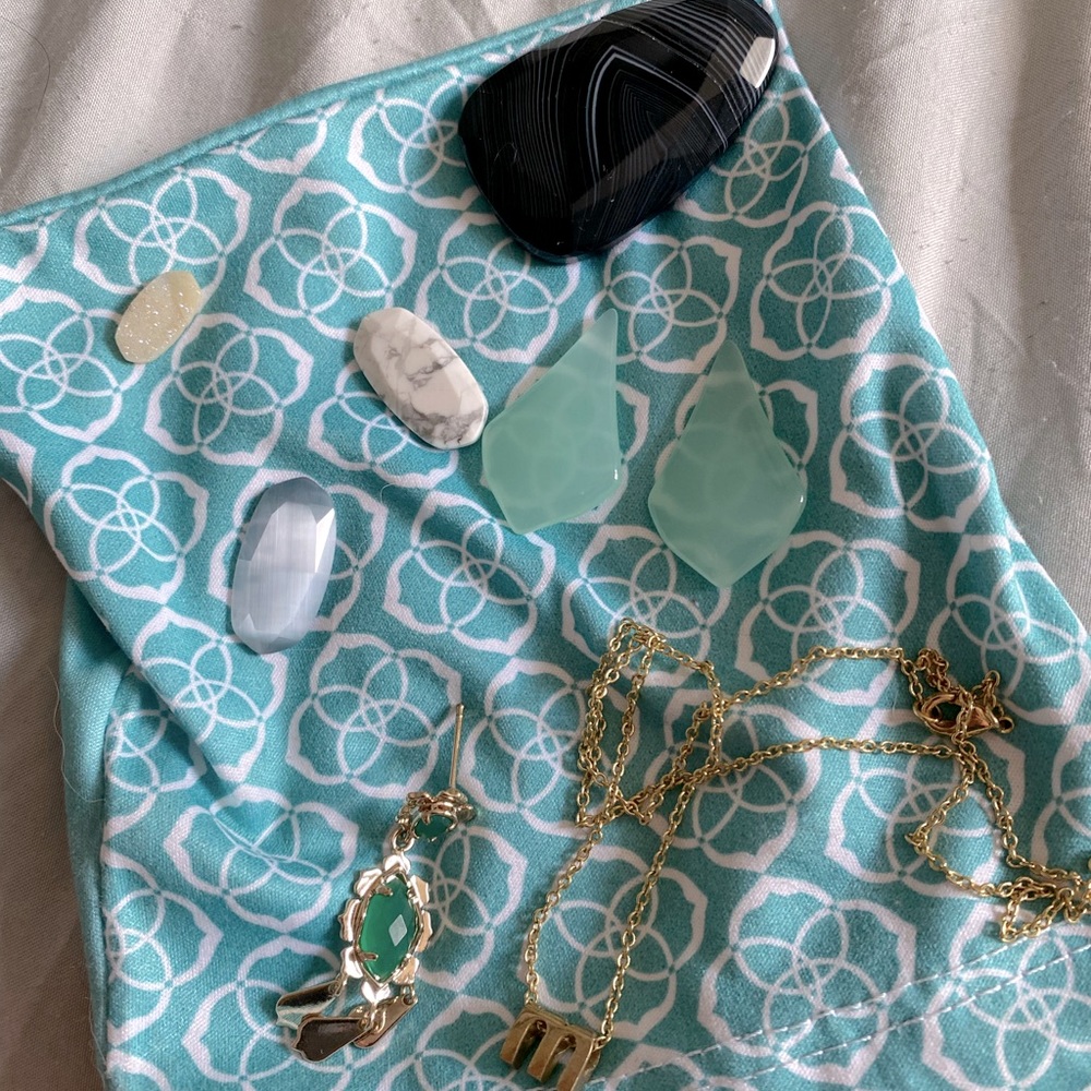 Mix of Kendra Scott Stones, Necklace Black Agate Howlite Chalcedony